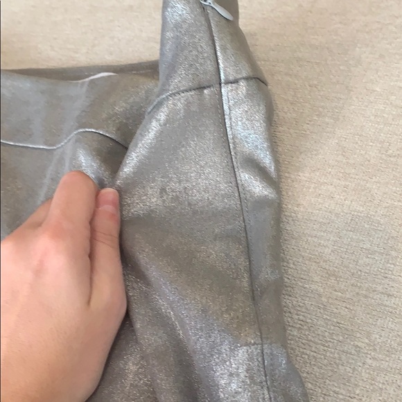 Silver metallic zip up pants - Picture 3 of 3